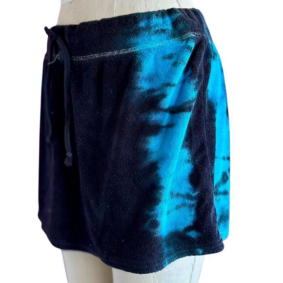 Womens Skirt Size Medium Blue Tie Dye Terry Cloth Beachwear Resort Wear Vacation - Picture 6 of 8